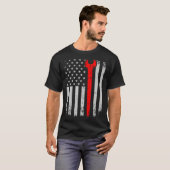 Distress American Flag Ironworker T-shirt (Voorkant volledig)