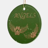Distress Angel Pet Paws Green Keramisch Ornament (Links)