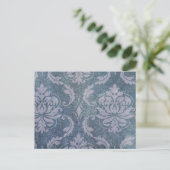 Distress Blue Damask Briefkaart (Staand voorkant)