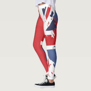 Distress Britse vlag Rood Blauw Wit Union Jack Bri Leggings