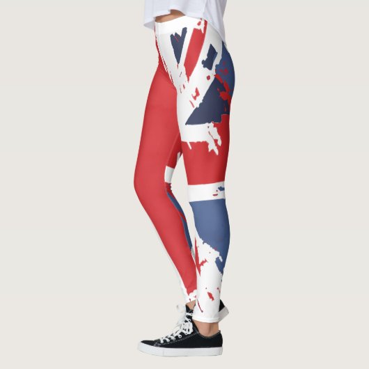 Distress Britse vlag Rood Blauw Wit Union Jack Bri Leggings (Links)