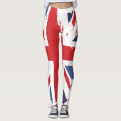 Distress Britse vlag Rood Blauw Wit Union Jack Bri Leggings (Voorkant)