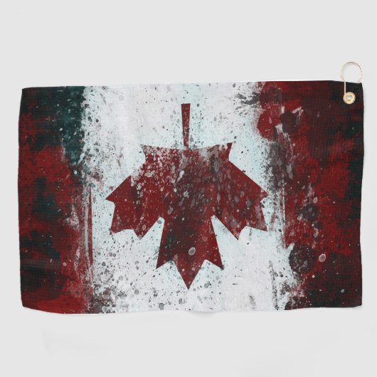 Distress Canada Flag Grunge Golfhanddoek (Horizontaal)