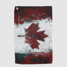 Distress Canada Flag Grunge Golfhanddoek