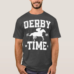 Distress Derby Time Est 1875 Horse Racing T-shirt