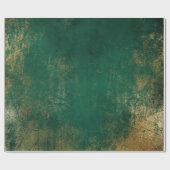 Distress Gold Emerald Deep Green Tropical Cadeaupapier (Vlak)