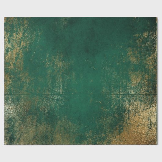 Distress Gold Emerald Deep Green Tropical Cadeaupapier (Vlak)