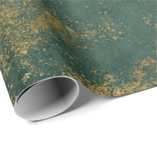 Distress Gold Emerald Deep Green Wrap Cadeaupapier (Rol Hoek)