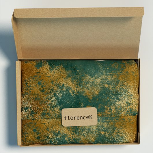 Distress Gold Emerald Deep Green Wrap Cadeaupapier