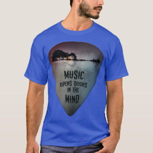 Distress Guitar Pick Lake Reflections Music Love T-shirt