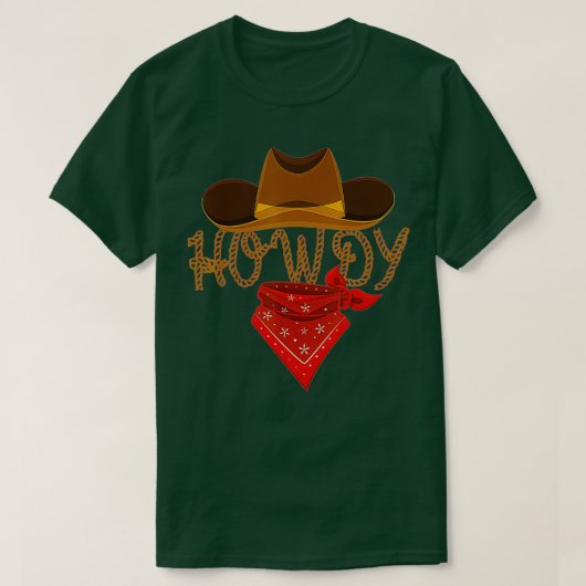 Distress Howdy Cowboy T-shirt (Design voorkant)