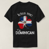 Distress Kiss Ik ben Dominicaanse Shamrock St T-shirt (Design voorkant)