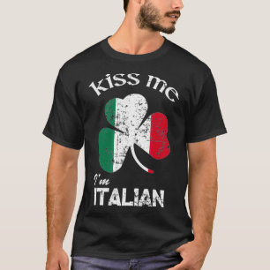 Distress Kiss Me In Italiaanse St Patricks Dag T-shirt
