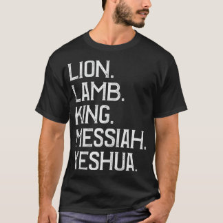 Distress Lion Lamb King Messiah Yeshua Christelijk T-shirt