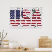 Distress Peeling Paint USA American Photo Poster (Keuken)