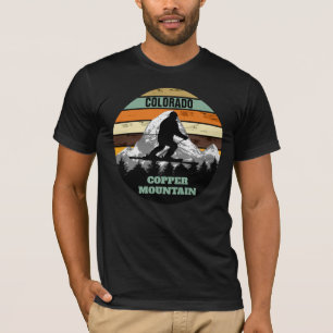 Distress Retro Snow Ski Colorado Copper Mountain T-shirt