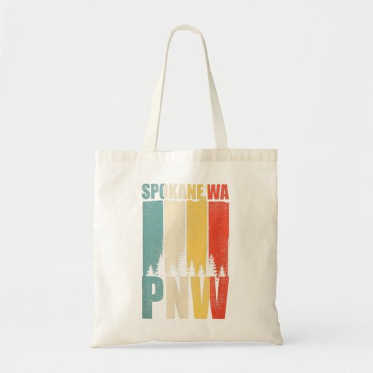 Distress Retro Spokane WA Pacific Northwes PNW Tote Bag (Voorkant)