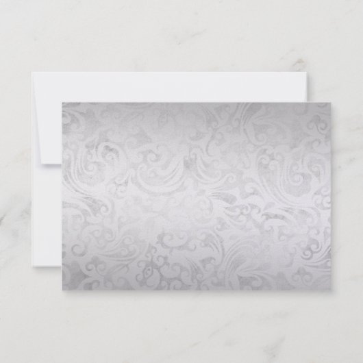 Distress Silver Damask Paars Ribbon Bow RSVP (Achterkant)