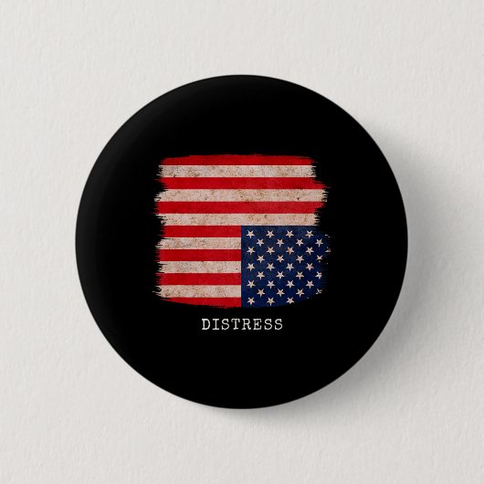 Distress Upside Down Amerikaanse Patriottische 4th Ronde Button 5,7 Cm (Voorkant)