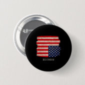 Distress Upside Down Amerikaanse Patriottische 4th Ronde Button 5,7 Cm (Voorkant /achterkant)