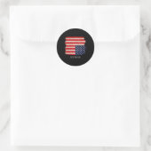 Distress Upside Down Amerikaanse Patriottische 4th Ronde Sticker (Tas)