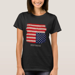 Distress Upside Down Amerikaanse Patriottische 4th T-shirt