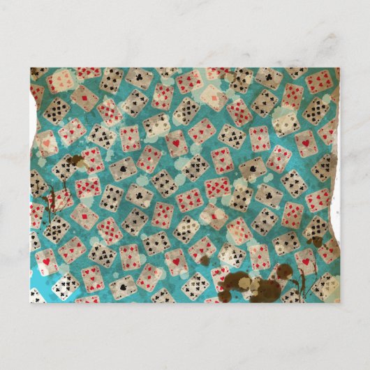 Distress Wonderland Alice Pattern Briefkaart (Voorkant)