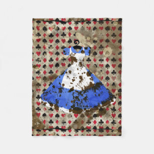 Distress Wonderland Alice Pattern Fleece Deken