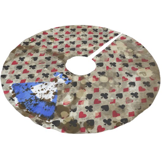 Distress Wonderland Alice Pattern Kerstboom Rok (Gekanteld)