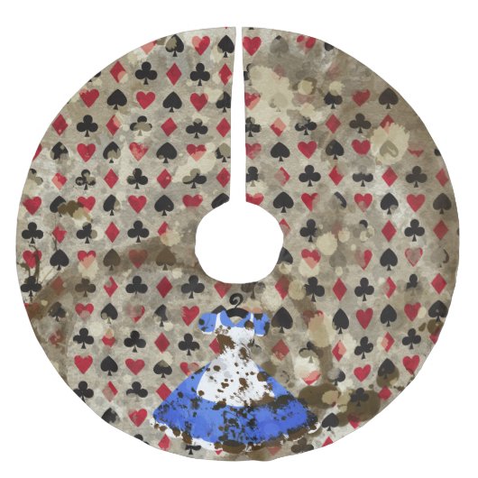 Distress Wonderland Alice Pattern Kerstboom Rok (Voorkant)