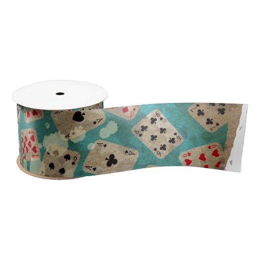 Distress Wonderland Alice Pattern Satijnen Lint (Spoel)