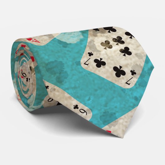 Distress Wonderland Alice Pattern Stropdas (Opgerold)