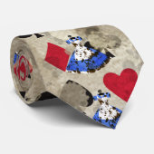 Distress Wonderland Alice Pattern Stropdas (Opgerold)