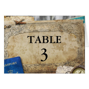  'Distress World Travel Table Number'-kaarten