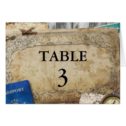 'Distress World Travel Table Number'-kaarten (Voorkant Horizontaal)