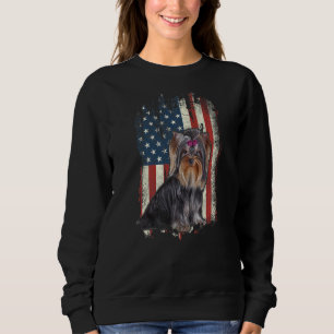 Distress Yorkshire Terrier American Flag Patriot Trui