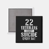 Distressed 22 Veterans Commit Suicide Every Day Magneet (Voorkant / Achterkant)