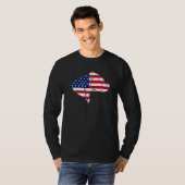 Distressed 4th Of July American Flag Pitbull Dog T-shirt (Voorkant volledig)