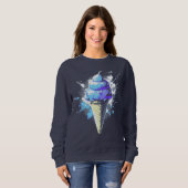 Distressed Abstract Ice Cream Splatter Dames Trui (Voorkant volledig)