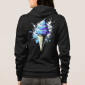 Distressed Abstract Ice Cream Splatter voor+achter Hoodie (Achterkant)