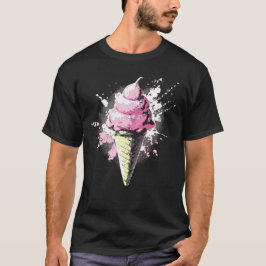 Distressed Abstract Pink Ice Cream Splatter T-shirt