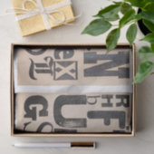 Distressed alfabet letters spelling "uniek" tissuepapier (Geschenk)