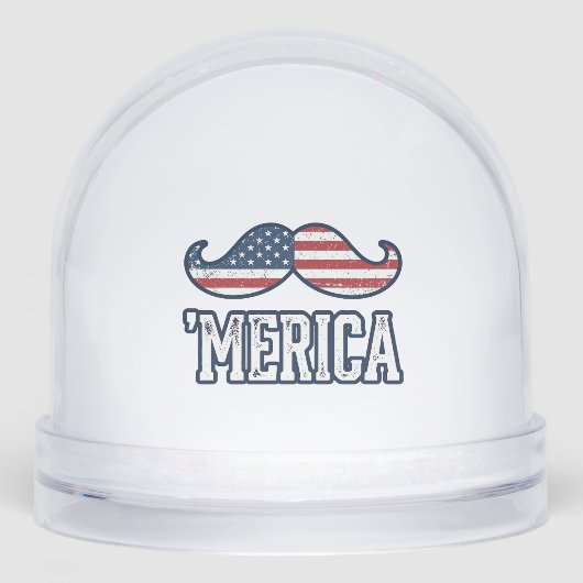 Distressed America Mustache Patriotic Vector Desig Sneeuwbol (Voorkant)