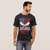 Distressed American Flag Butcher Cleaver T-shirt (Voorkant volledig)