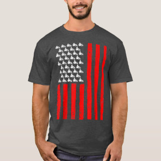 Distressed American Flag Motocross Patriotic 4th O T-shirt