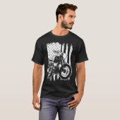 Distressed American Flag Motorcycle Rider T-shirt (Voorkant volledig)