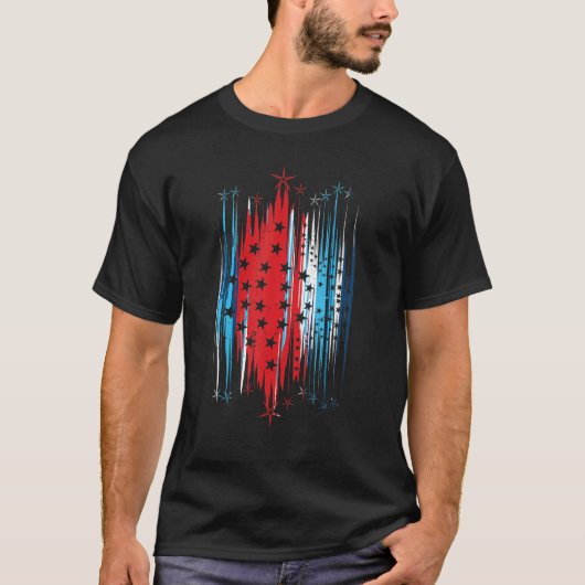 Distressed American Flag Patriot Labour Day I Love T-shirt (Voorkant)