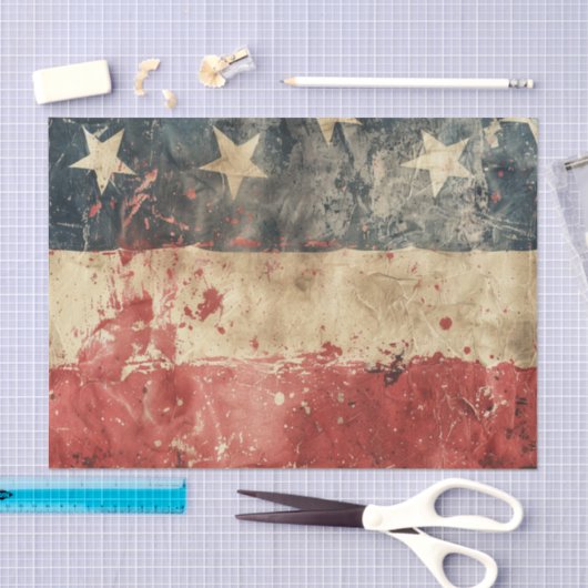 Distressed American Patriotic USA Flag Tissuepapier (Craft)