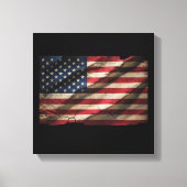 Distressed Amerikaanse Vlag Vierkant Canvas Print (Voorkant)