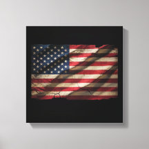 Distressed Amerikaanse Vlag Vierkant Canvas Print